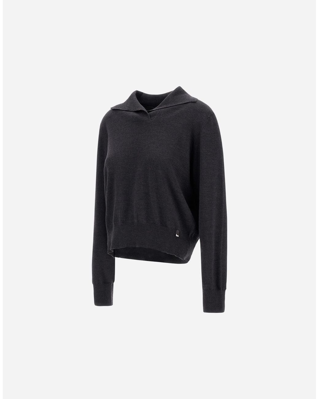 Herno Black Stocking Stitch Wool Jumper