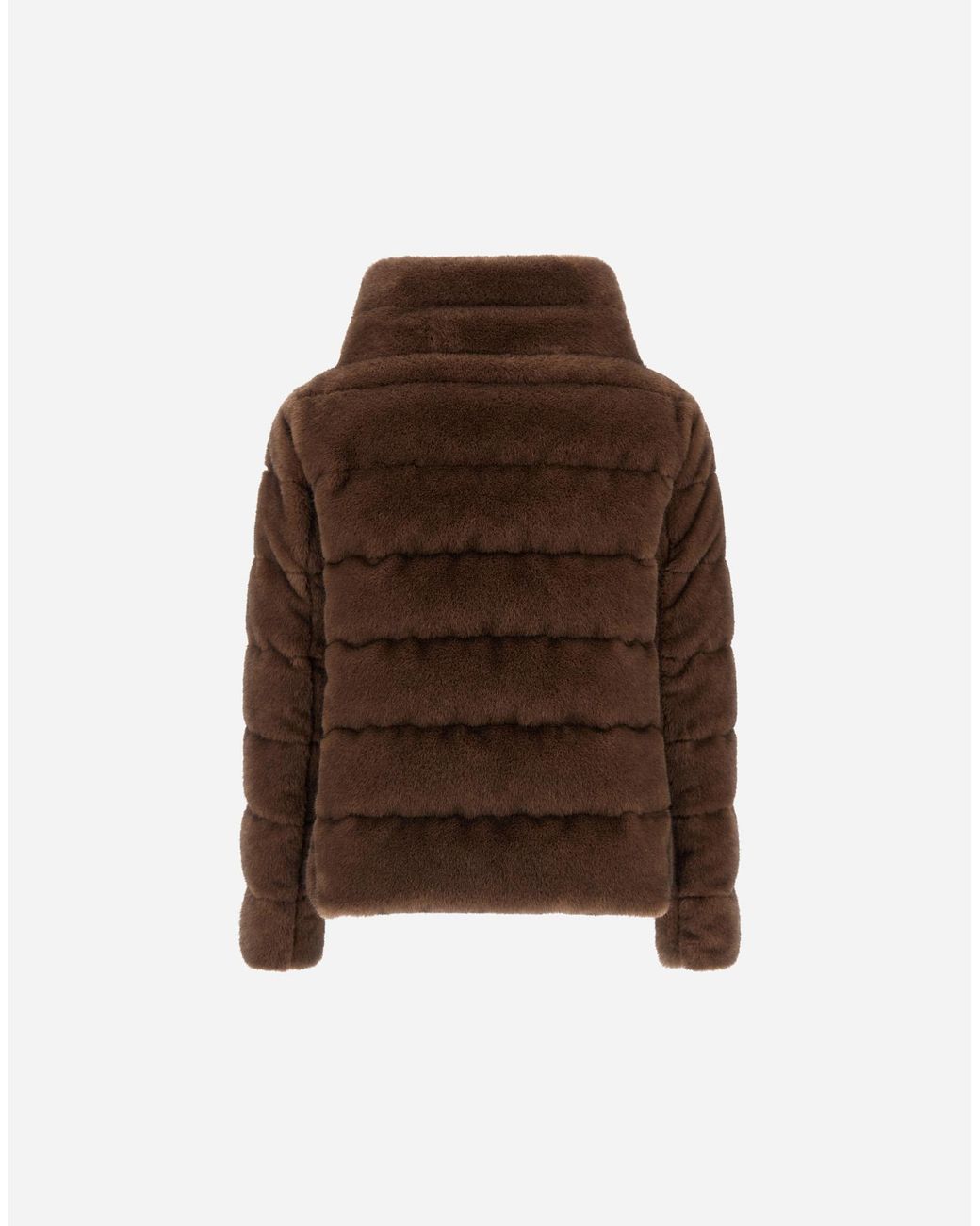 Herno Brown Mélange Mink-Effect Jacket
