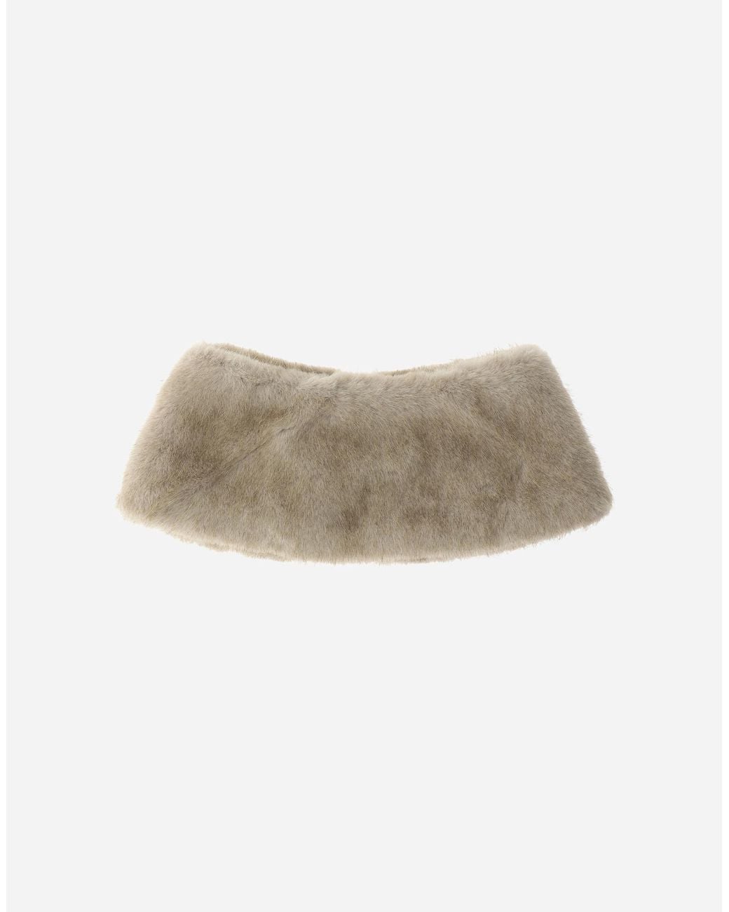 Herno White Mink-Effect Fur-Touch Scarf