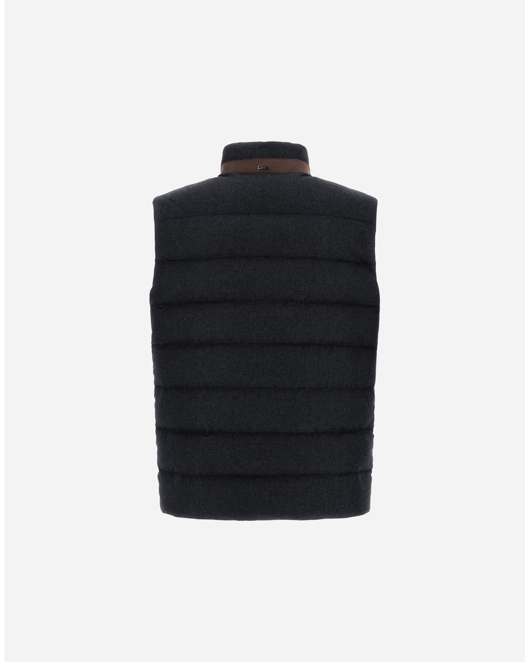 Herno Black Cashmere And Silk Vest With Monogram for men