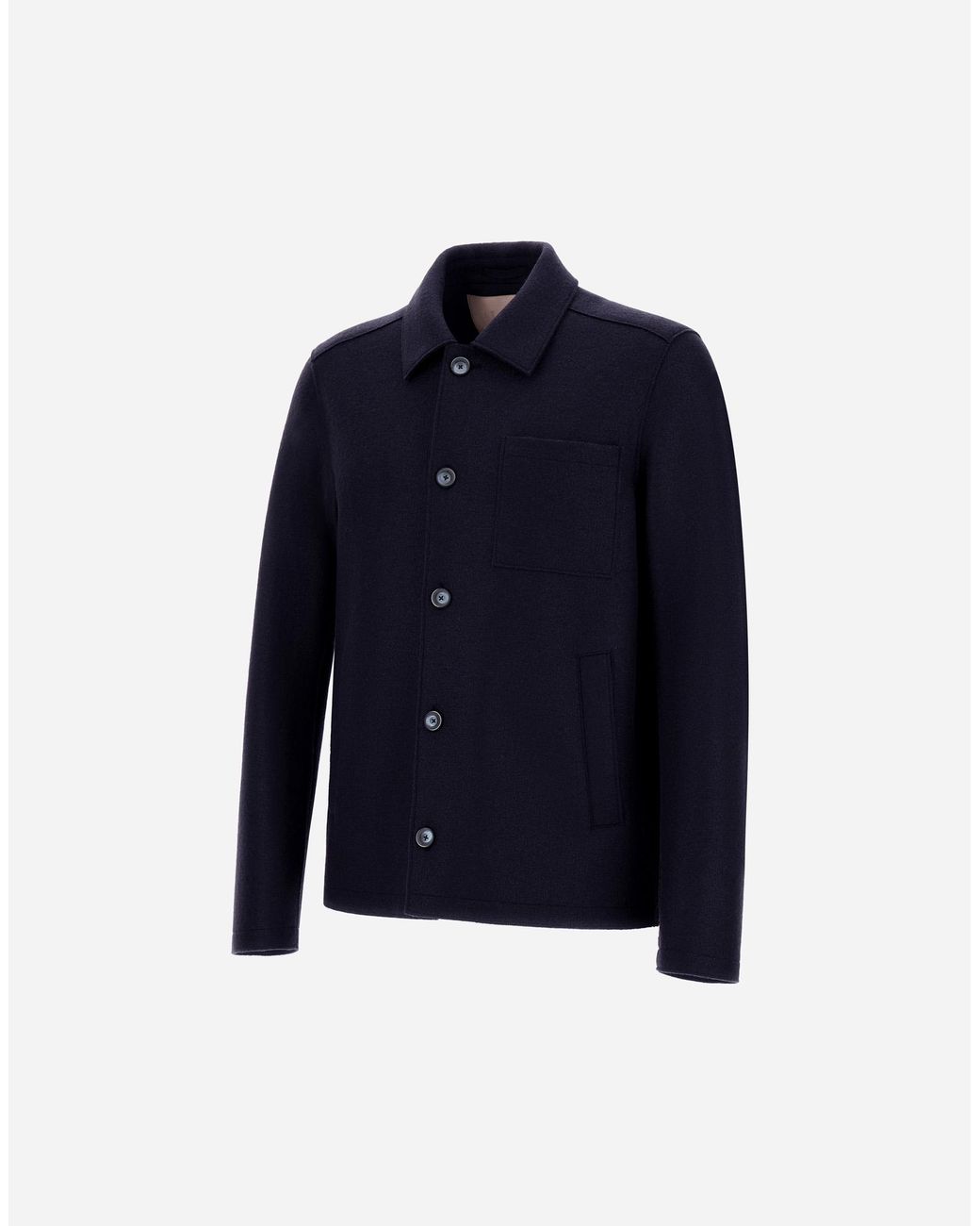 Herno Blue Resort Felted Wool Shacket for men