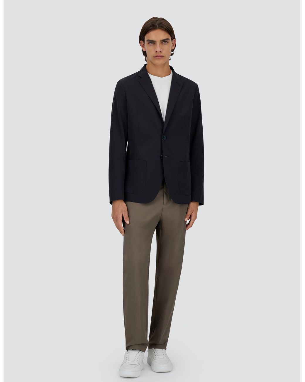 Herno Blue Seer-Crease Blazer for men