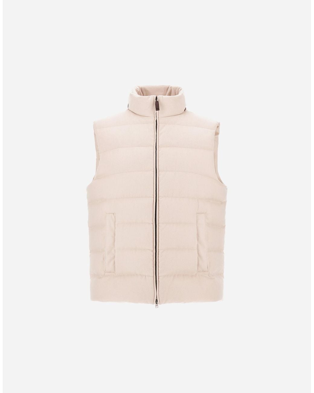 Herno Natural Cashmere And Silk Vest With Monogram for men