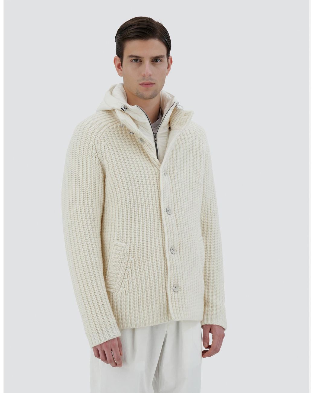 Herno White Cardigan for men