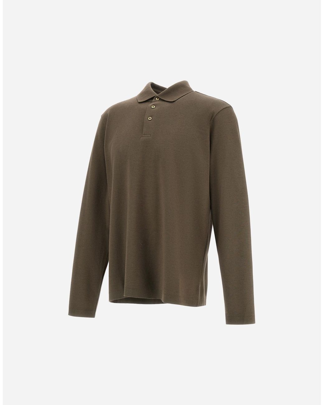 Herno Green Cotton And Cashmere Double Piqué Polo Shirt for men