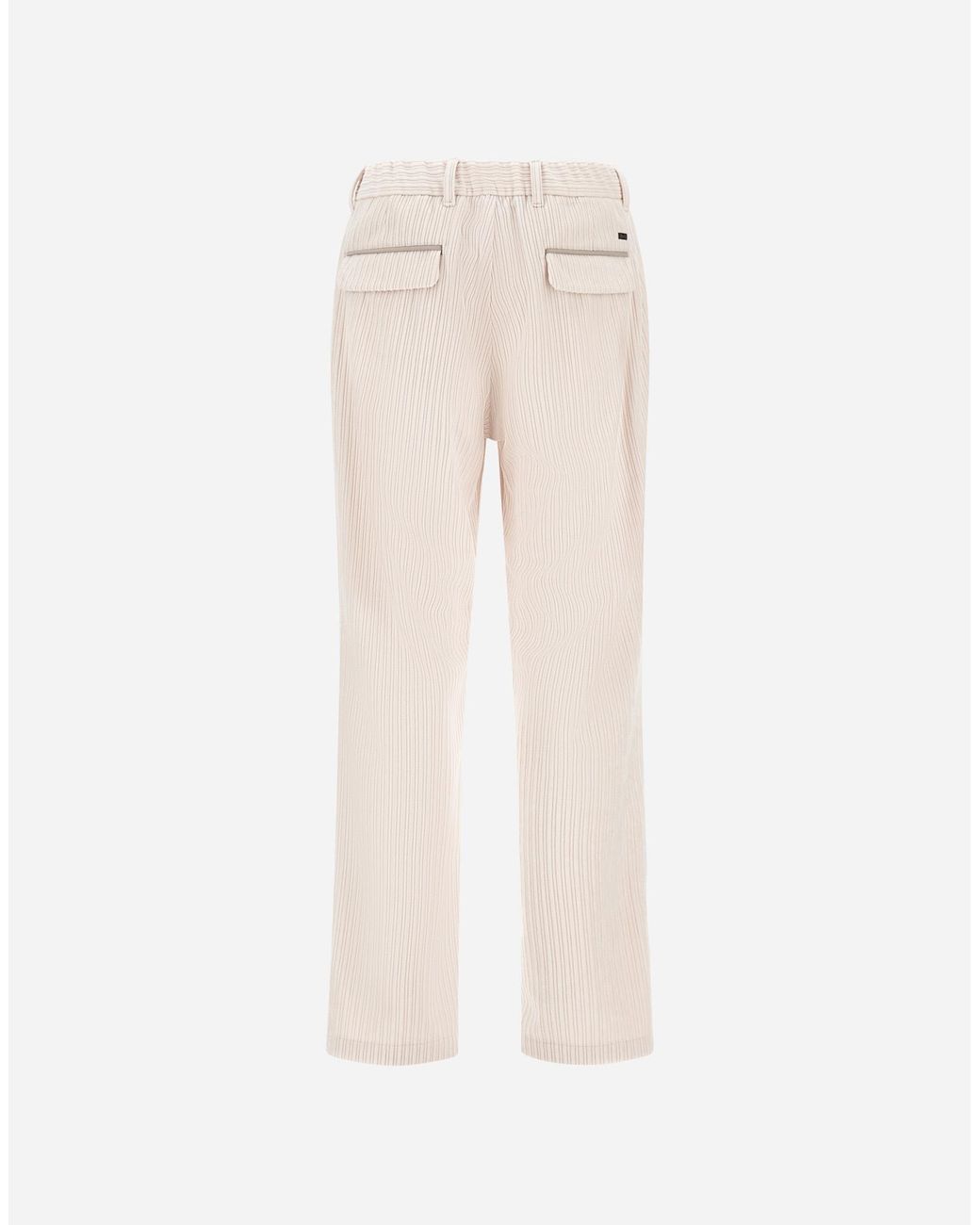 Herno White Corduroy Trousers for men