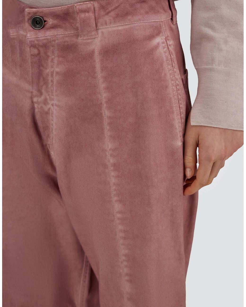 Herno Red Denim-Effect Gabardine Trousers