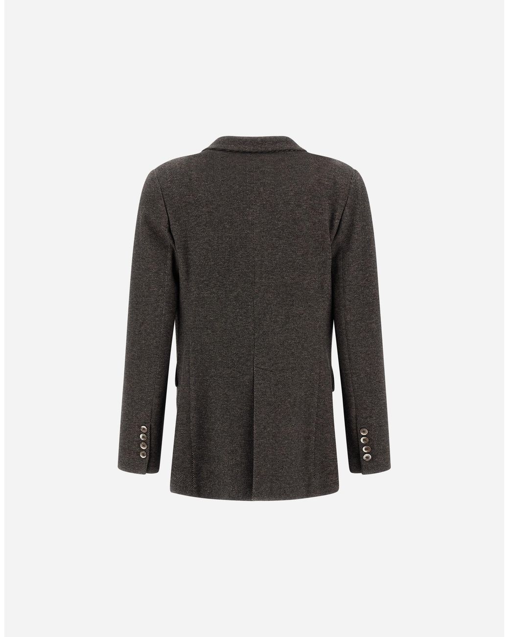 Herno Black Jacquard Blazer With Diagonal Motif
