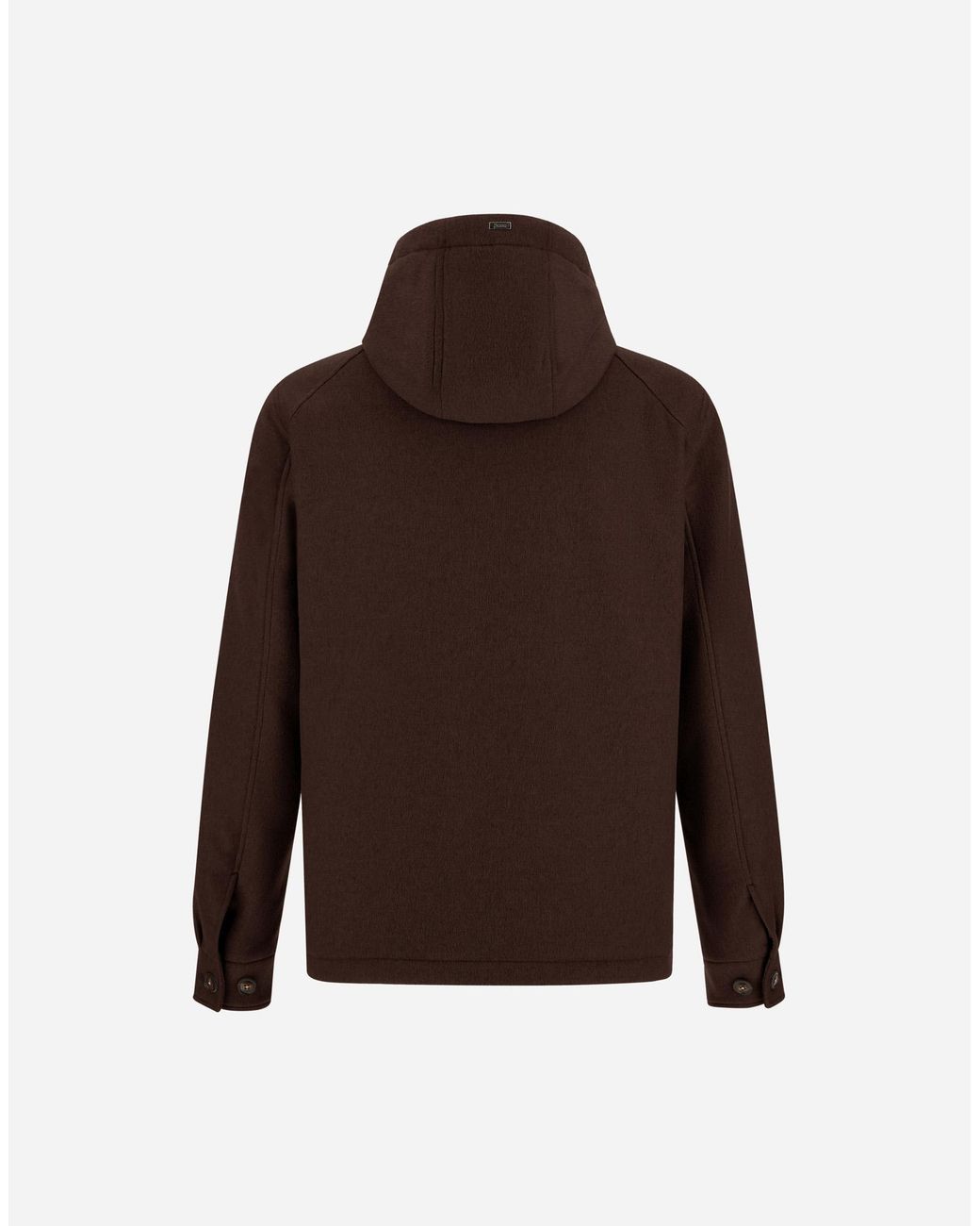 Herno Brown Cashmere Cloth, Mohair And Suede-Effect Jacket for men