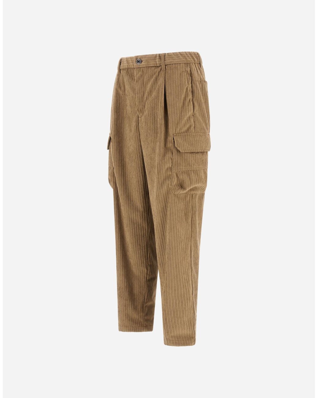 Herno Natural Corduroy Cargo Trousers for men