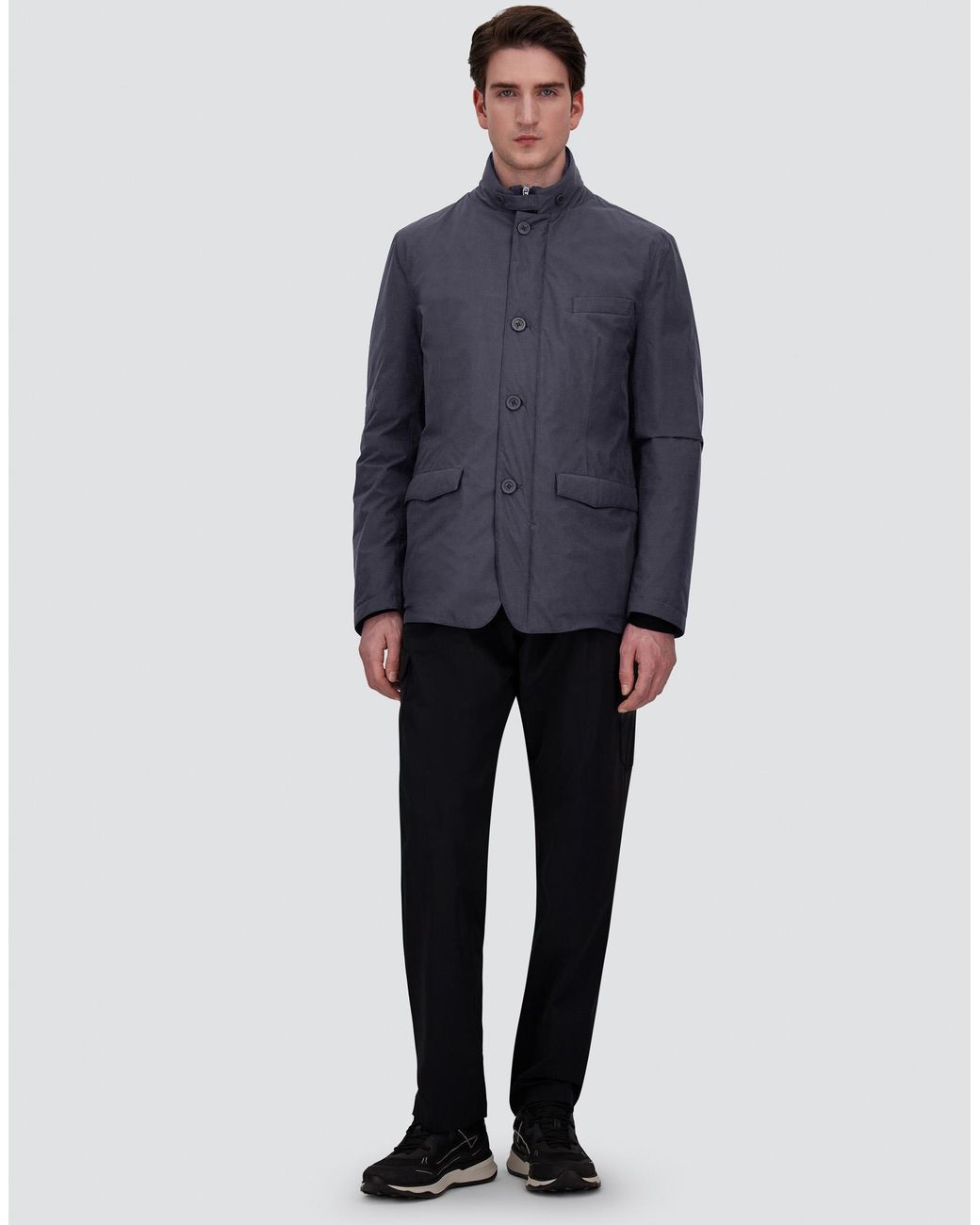 Herno Blue Blazer With Bib for men