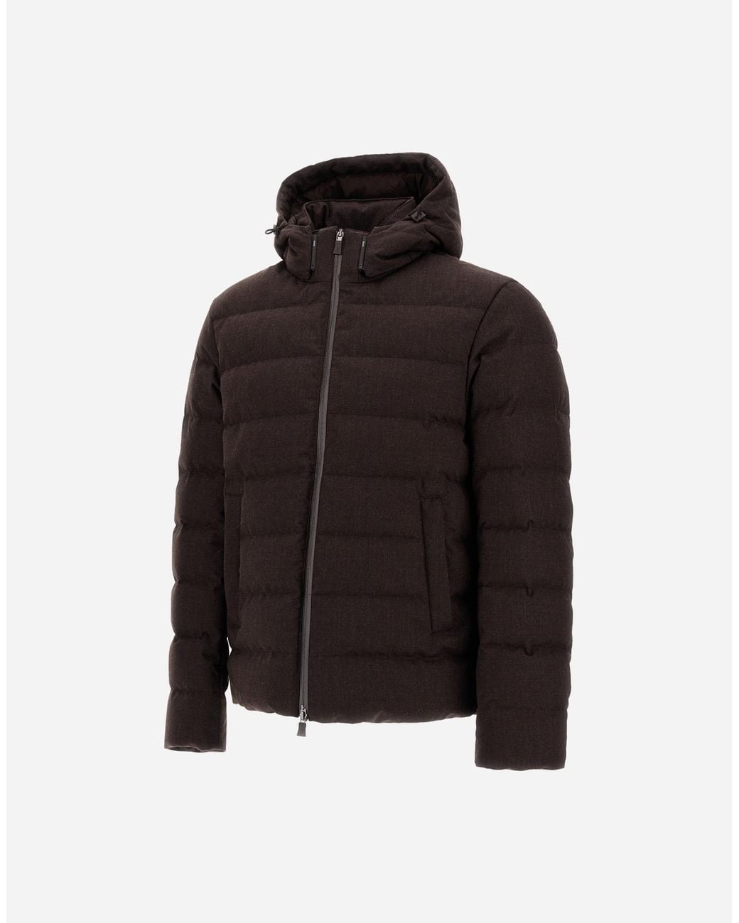 Herno Black Flannel Jacket With Water-Repellent Coating for men