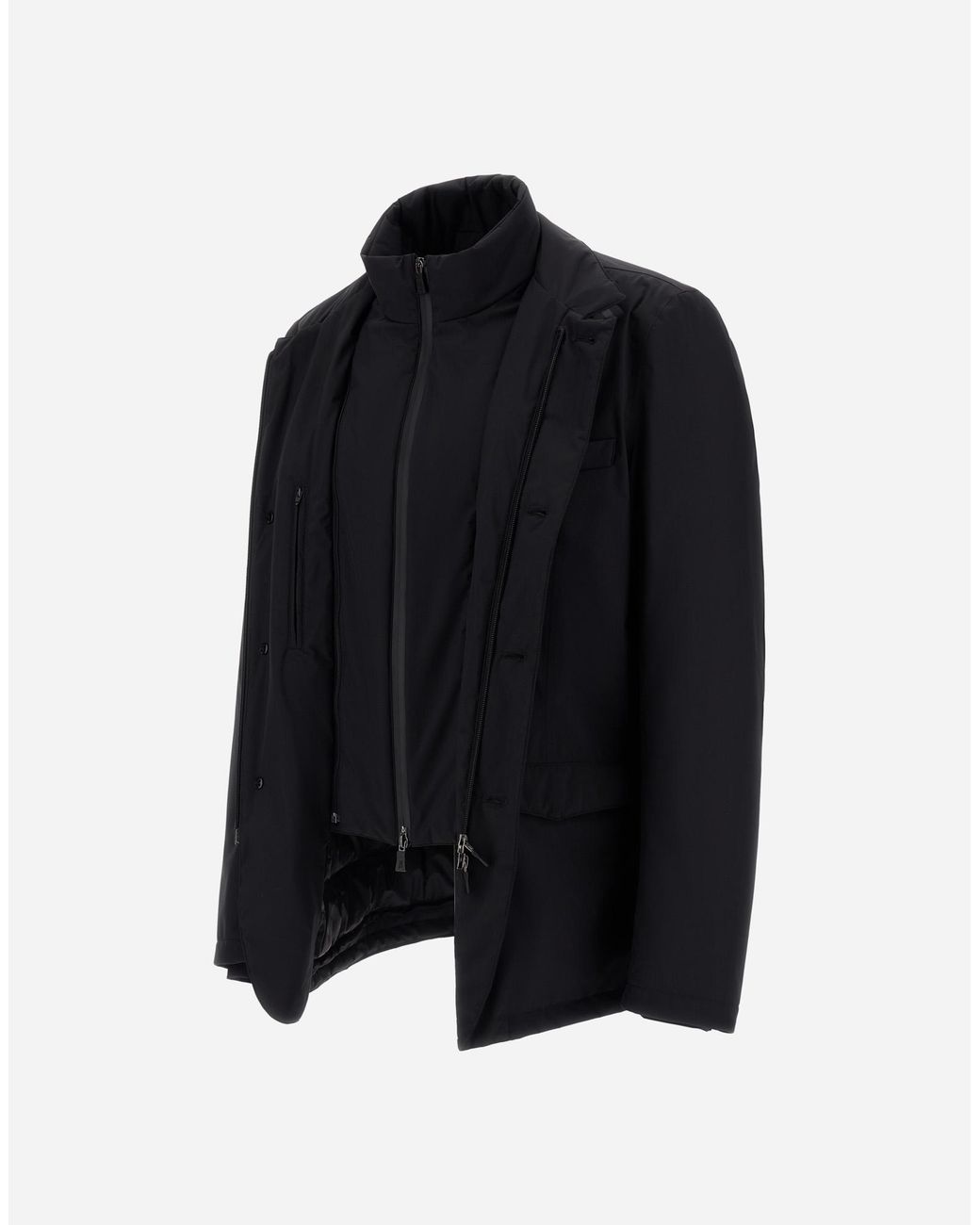 Herno Blue Blazer With Bib for men