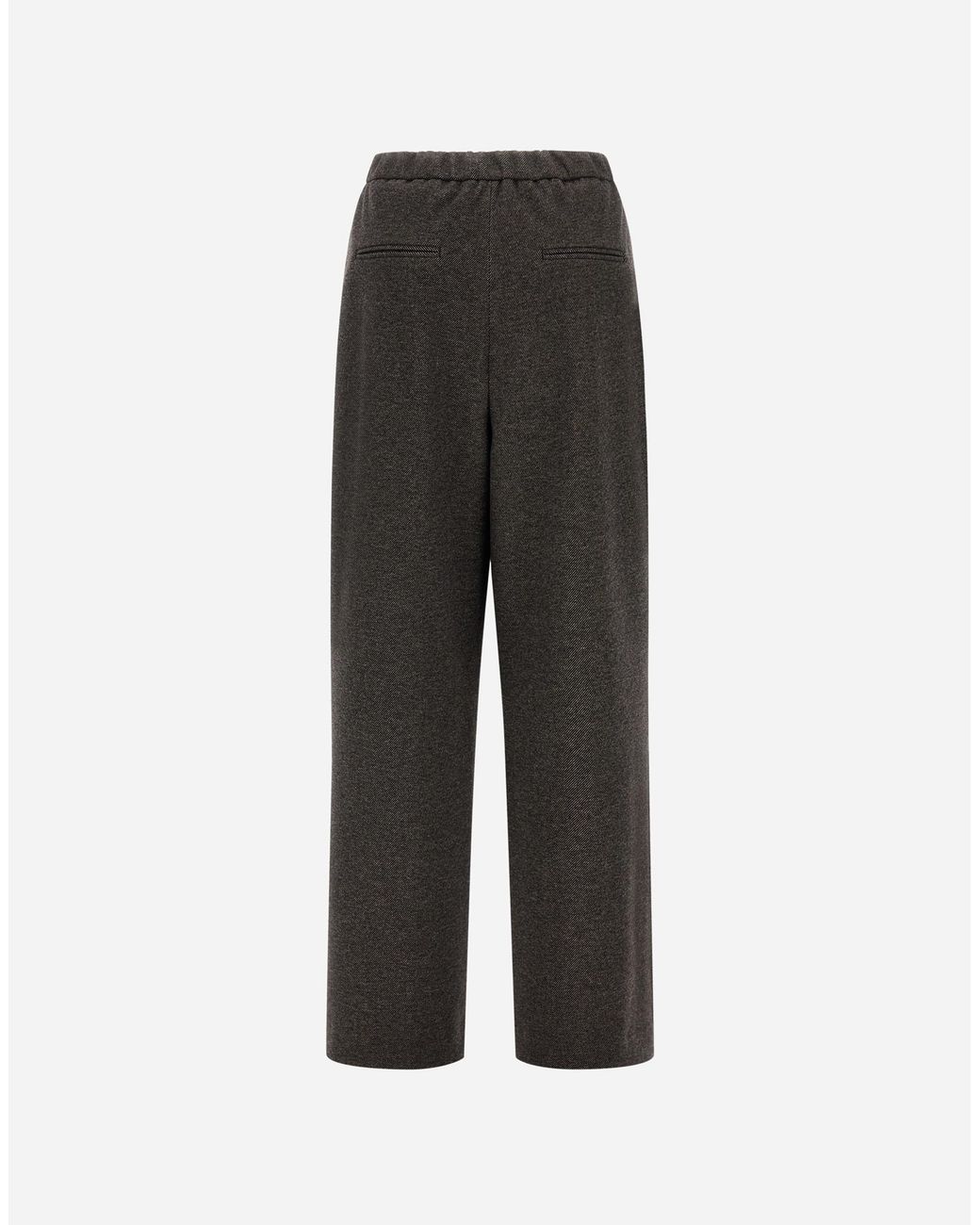 Herno Gray Jacquard Trousers With Diagonal Motif
