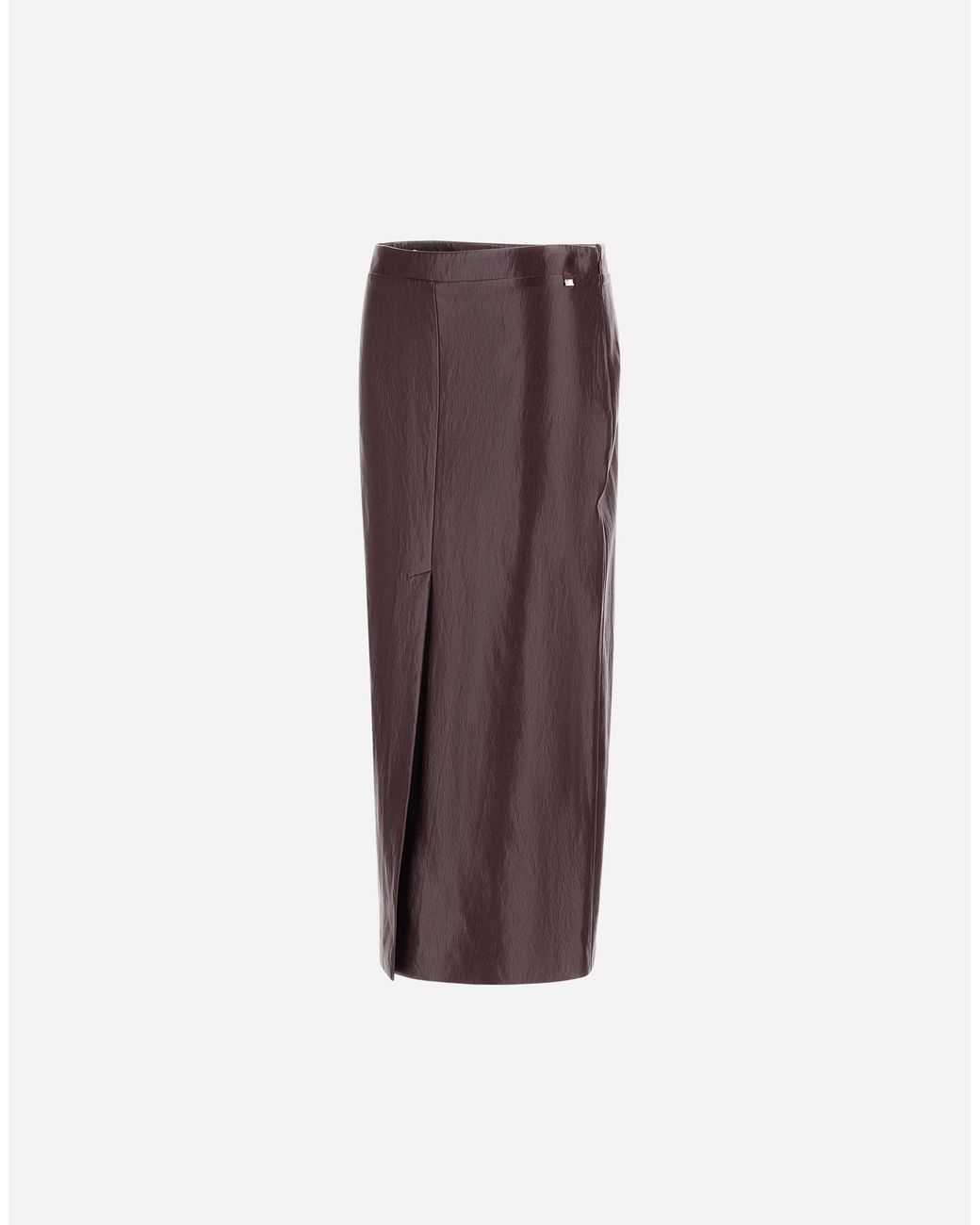 Herno Purple Leather-Effect Skirt