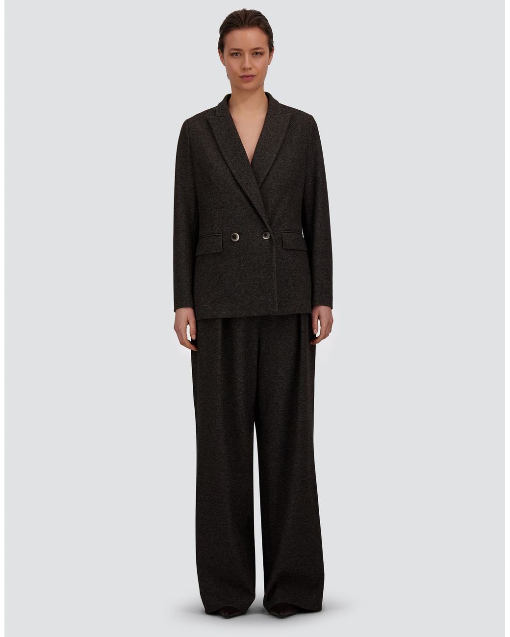Herno Gray Jacquard Trousers With Diagonal Motif
