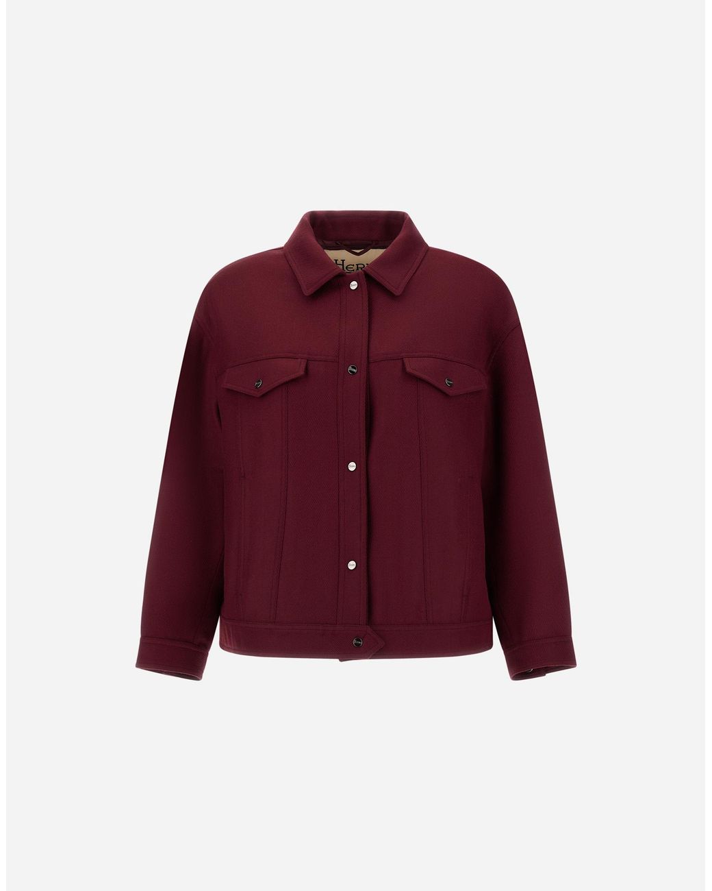 Herno Red Wool Jacket With Cavalry Twill Effect