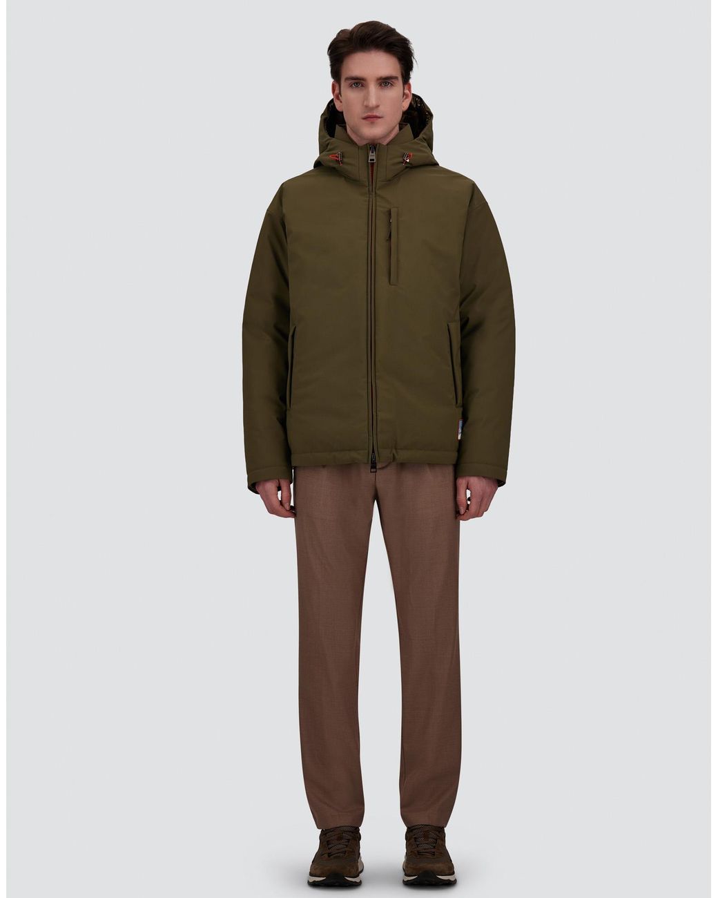 Herno Green Matte Twill And Gloss-Effect Nylon Jacket for men