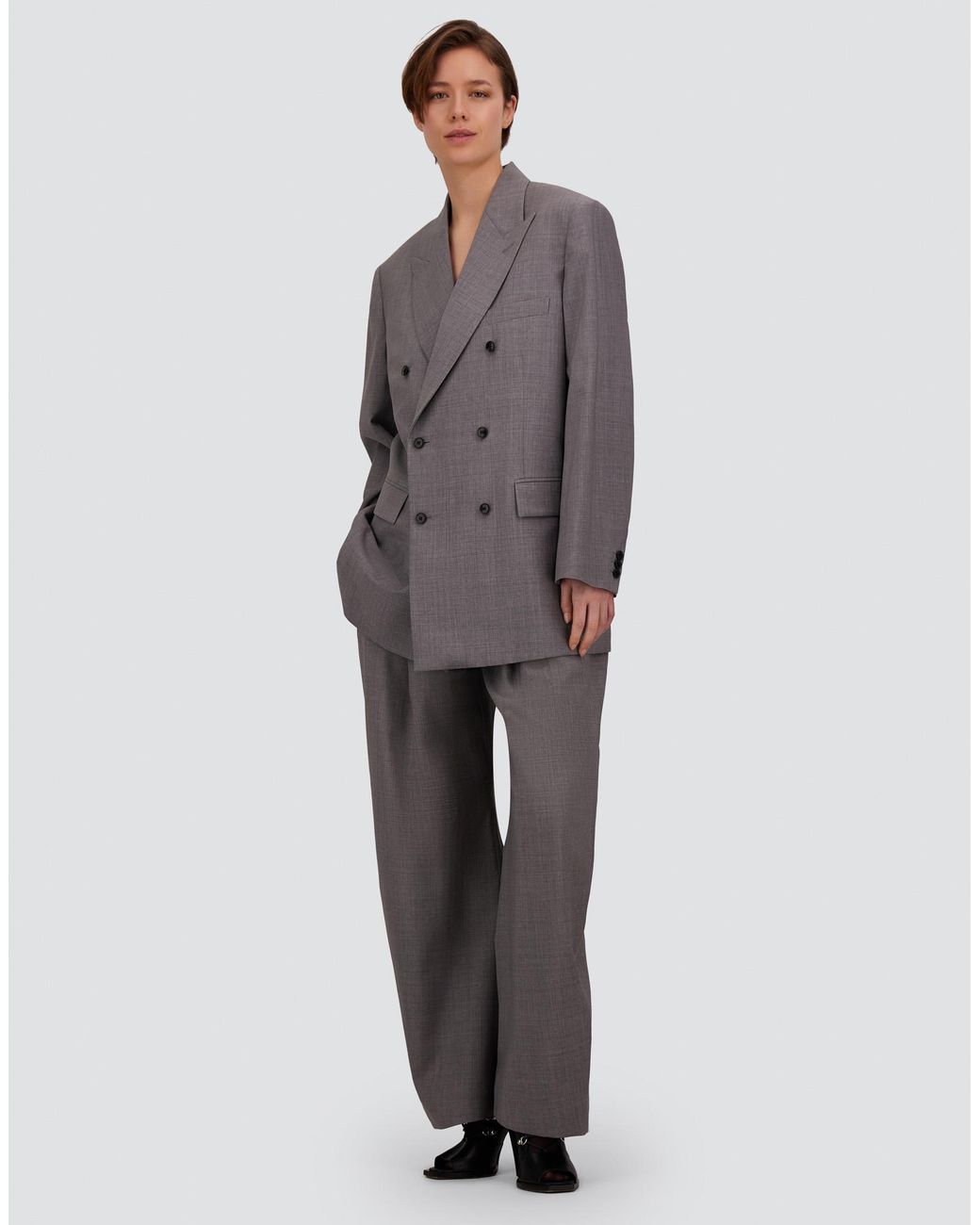 Herno Gray Wool Canvas Trousers