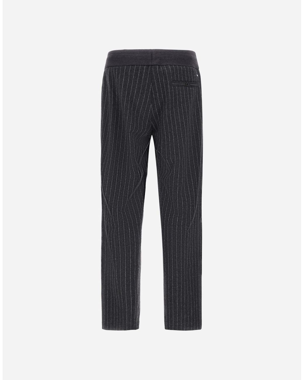 Herno Blue Jacquard Fabric Trousers With Pinstripe Pattern for men