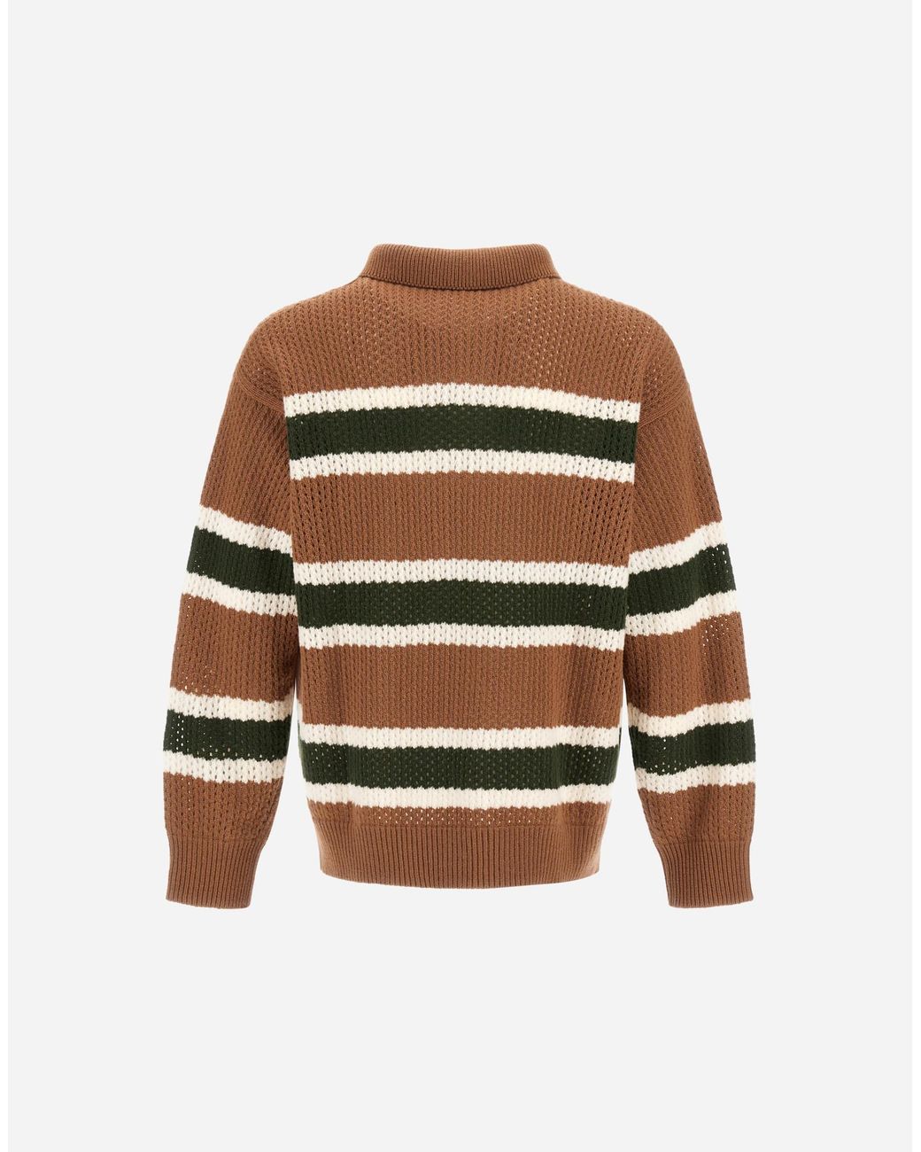 Herno Multicolor Wool Polo Shirt With Openwork Knit for men