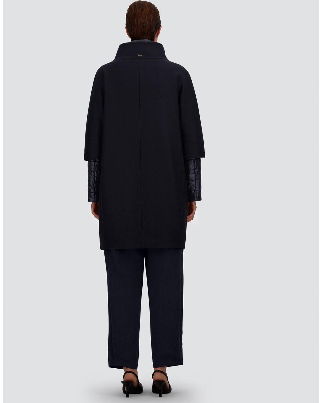 Herno Blue Ecowool And Nylon Ultralight Coat