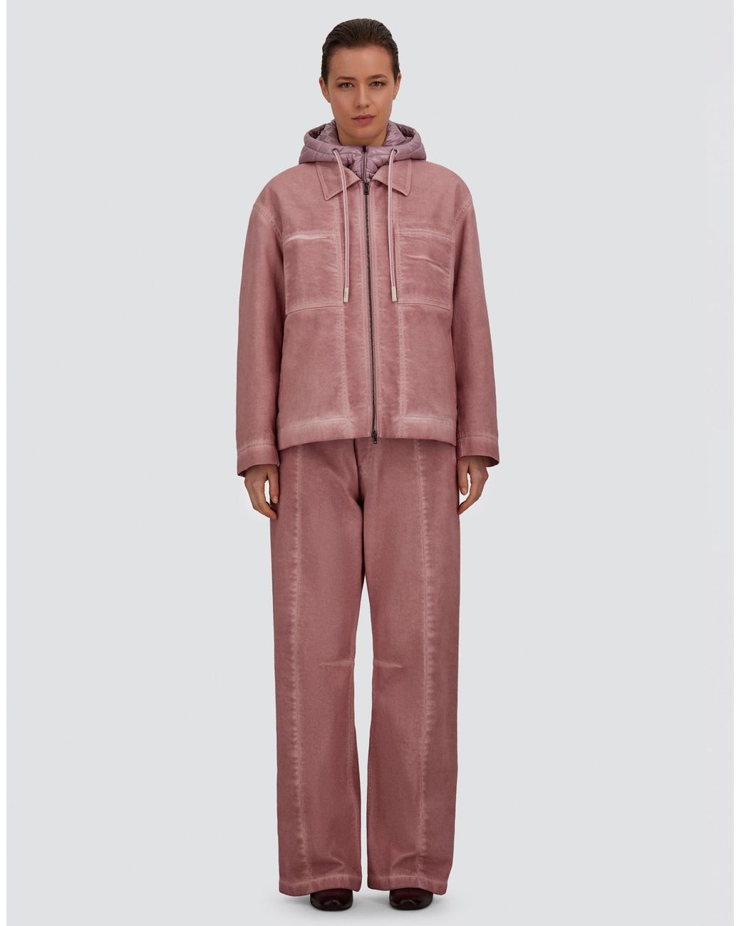Herno Red Denim-Effect Gabardine Trousers