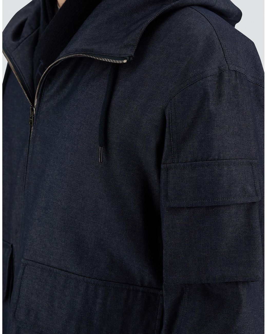 Herno Blue Denim-Effect Cotton Jacket for men