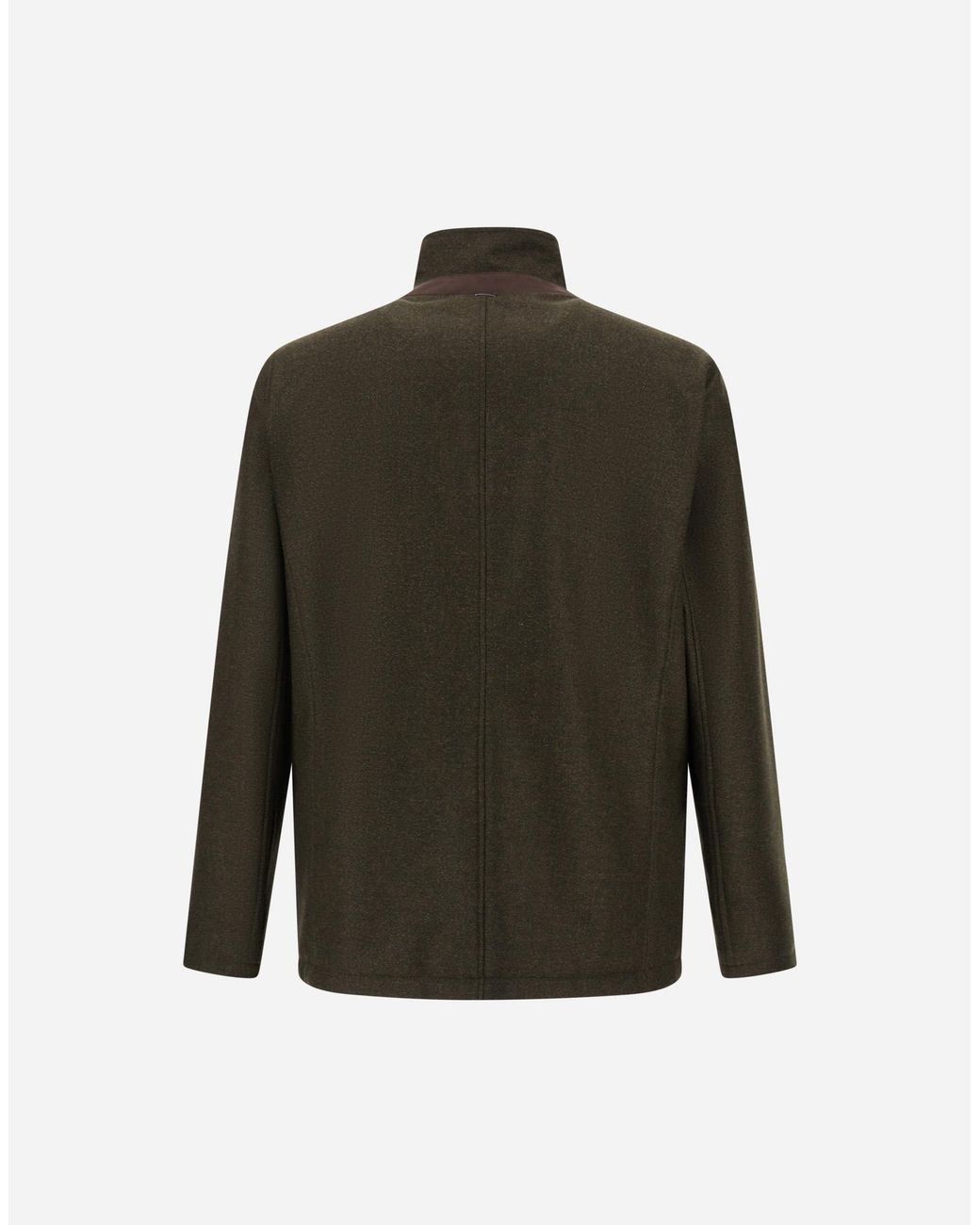 Herno Green Wool, Silk And Suede Effect Jacket for men