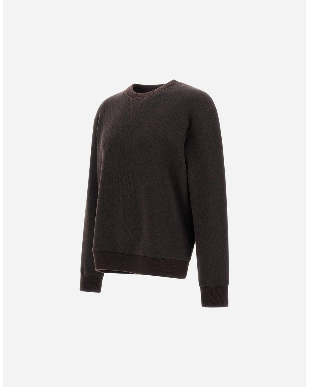 Herno Black Cotton And Wool Crew-Neck Sweatshirt for men