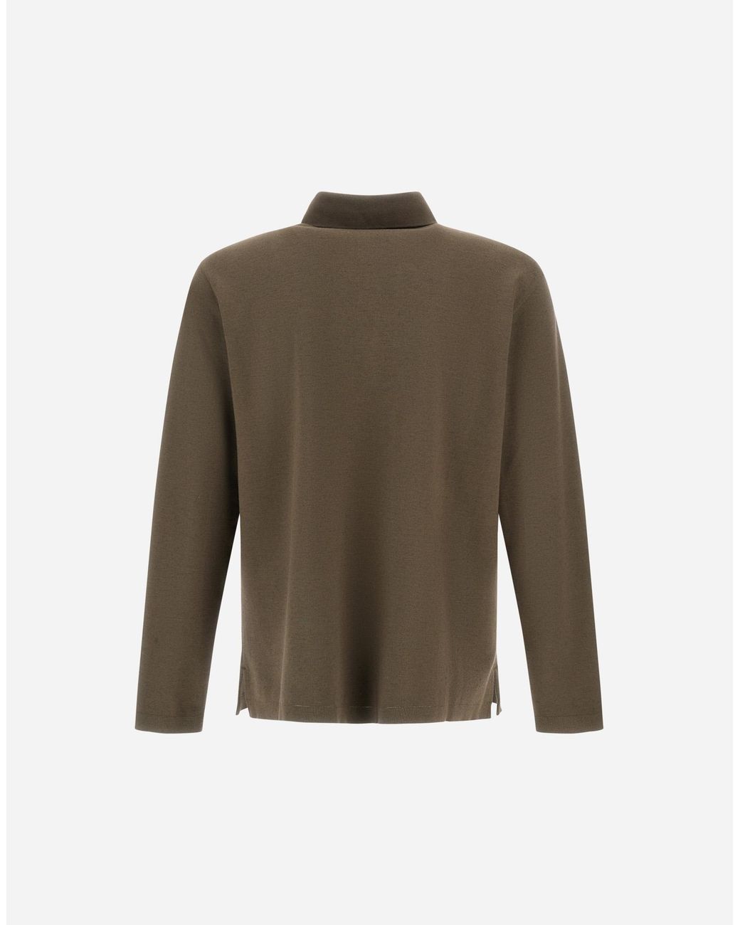 Herno Green Cotton And Cashmere Double Piqué Polo Shirt for men