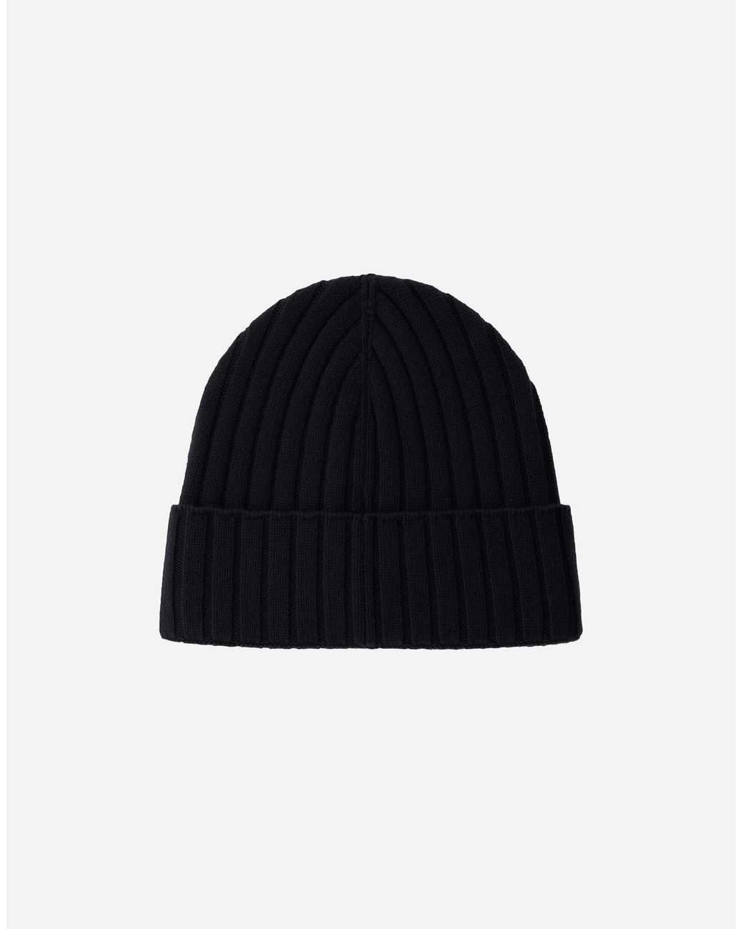 Herno Blue English Rib Cashmere Beanie for men