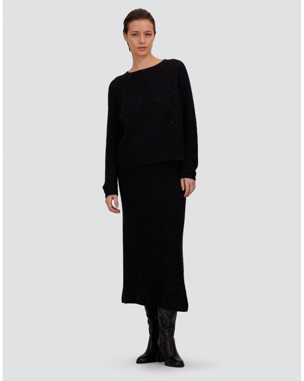 Herno Black Fisherman's Rib Mohair Jumper