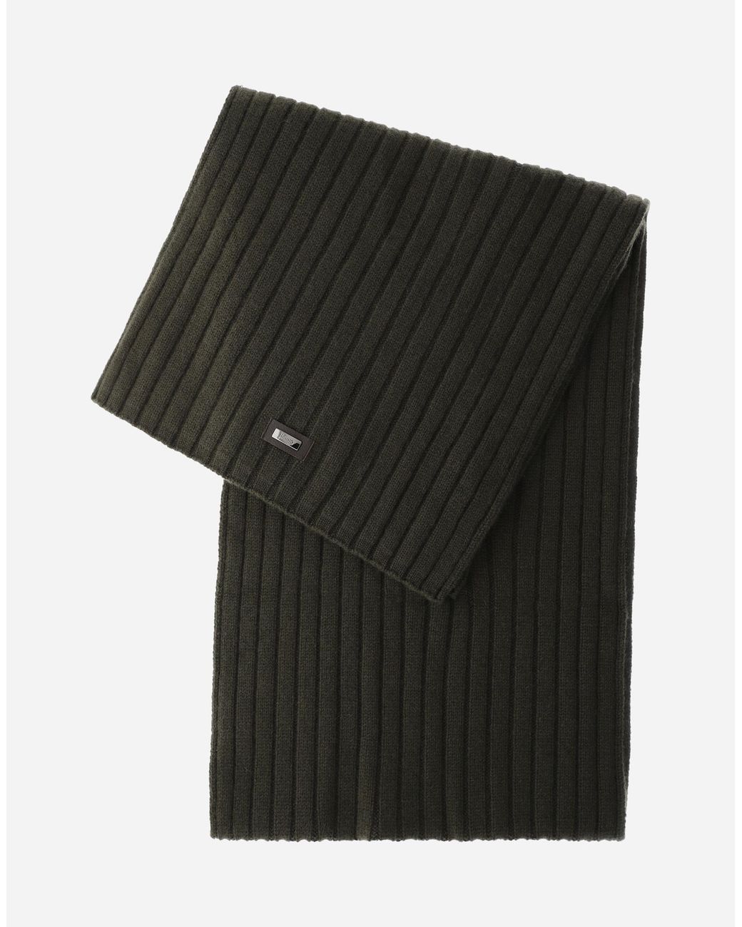 Herno Black Fisherman's Rib Cashmere Scarf for men