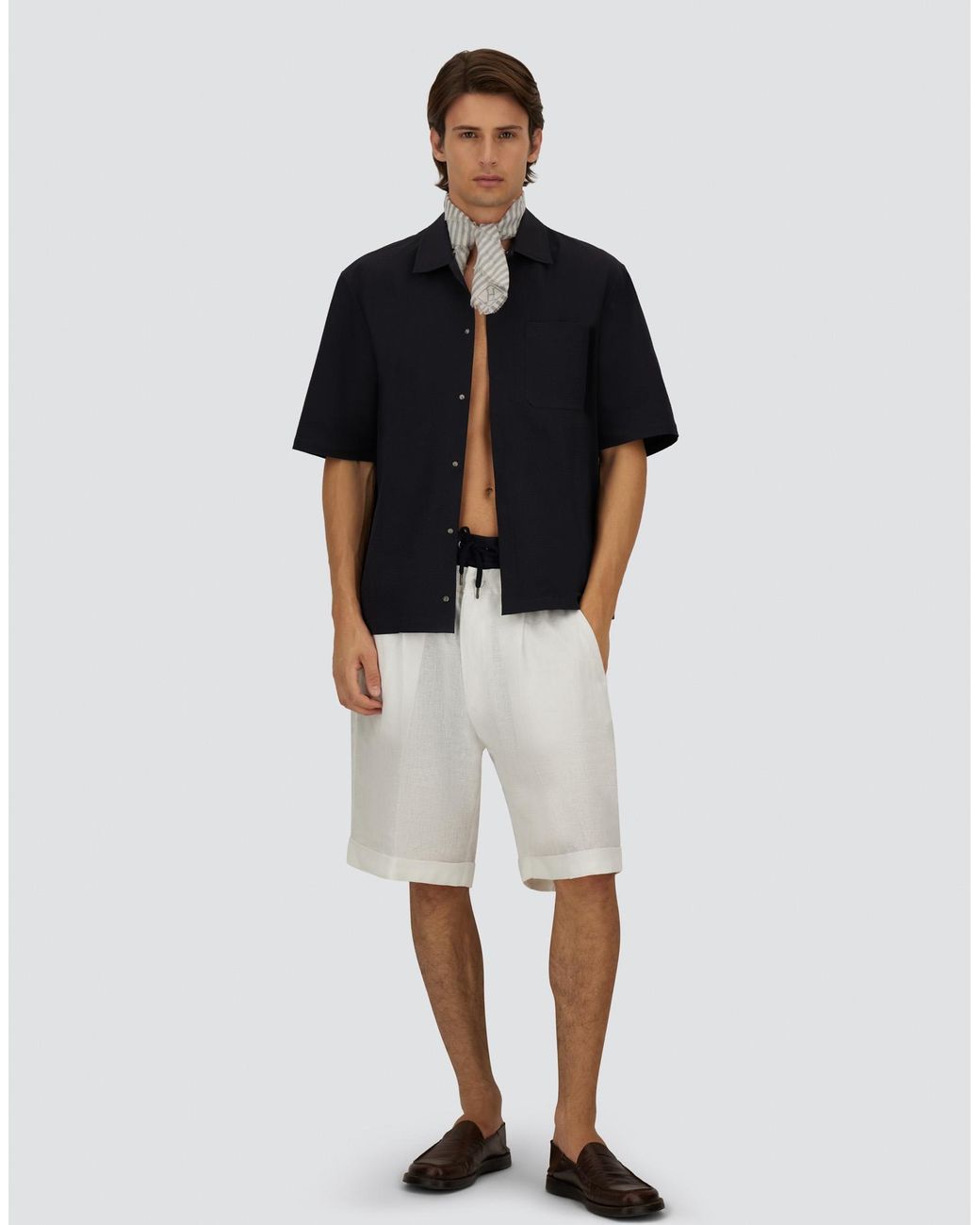 Herno Blue Seer-Crease Shirt for men