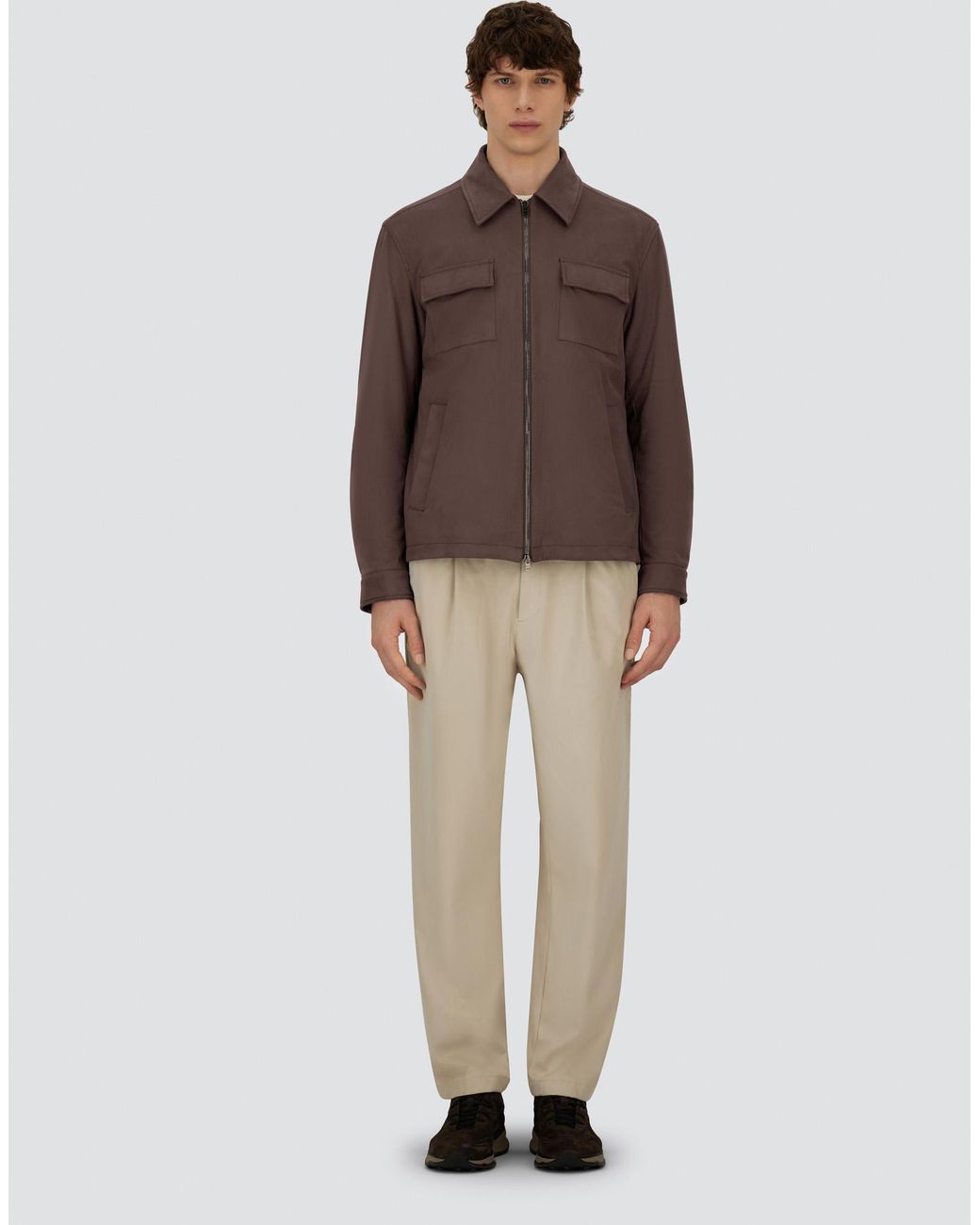 Herno Brown Resort Overshirt for men