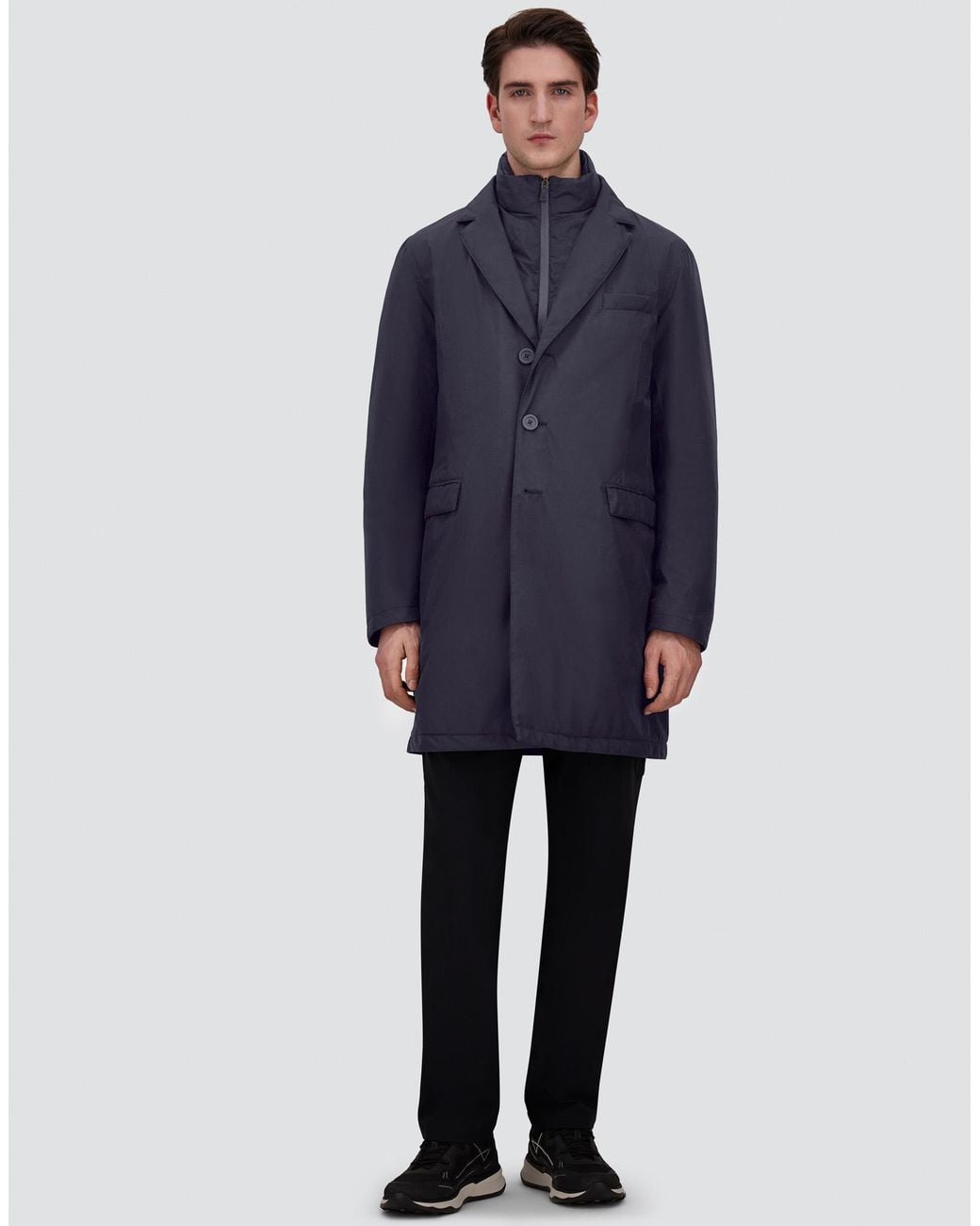 Herno Blue 2-Layer Gore-Tex Coat for men