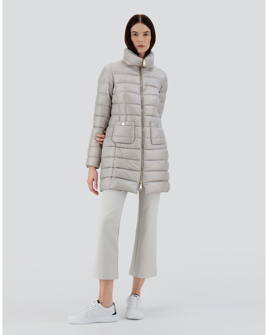 Herno Gray Piumino Medio Iconico Maria Hd