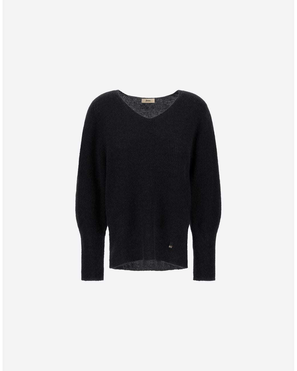 Herno Black Alpaca And Wool Stocking-Stitch Jumper