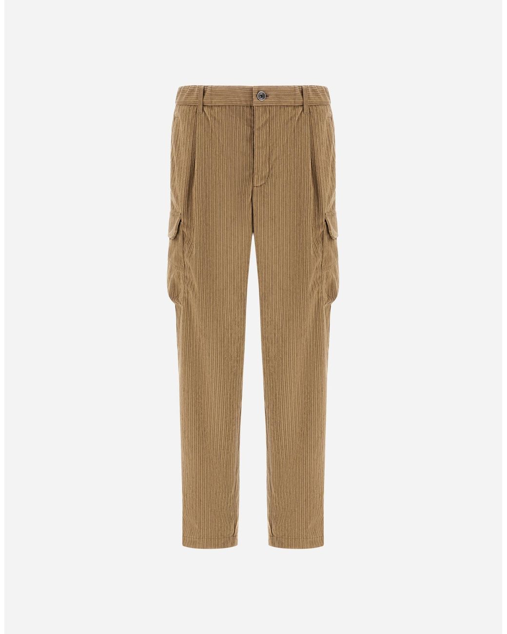 Herno Natural Corduroy Cargo Trousers for men