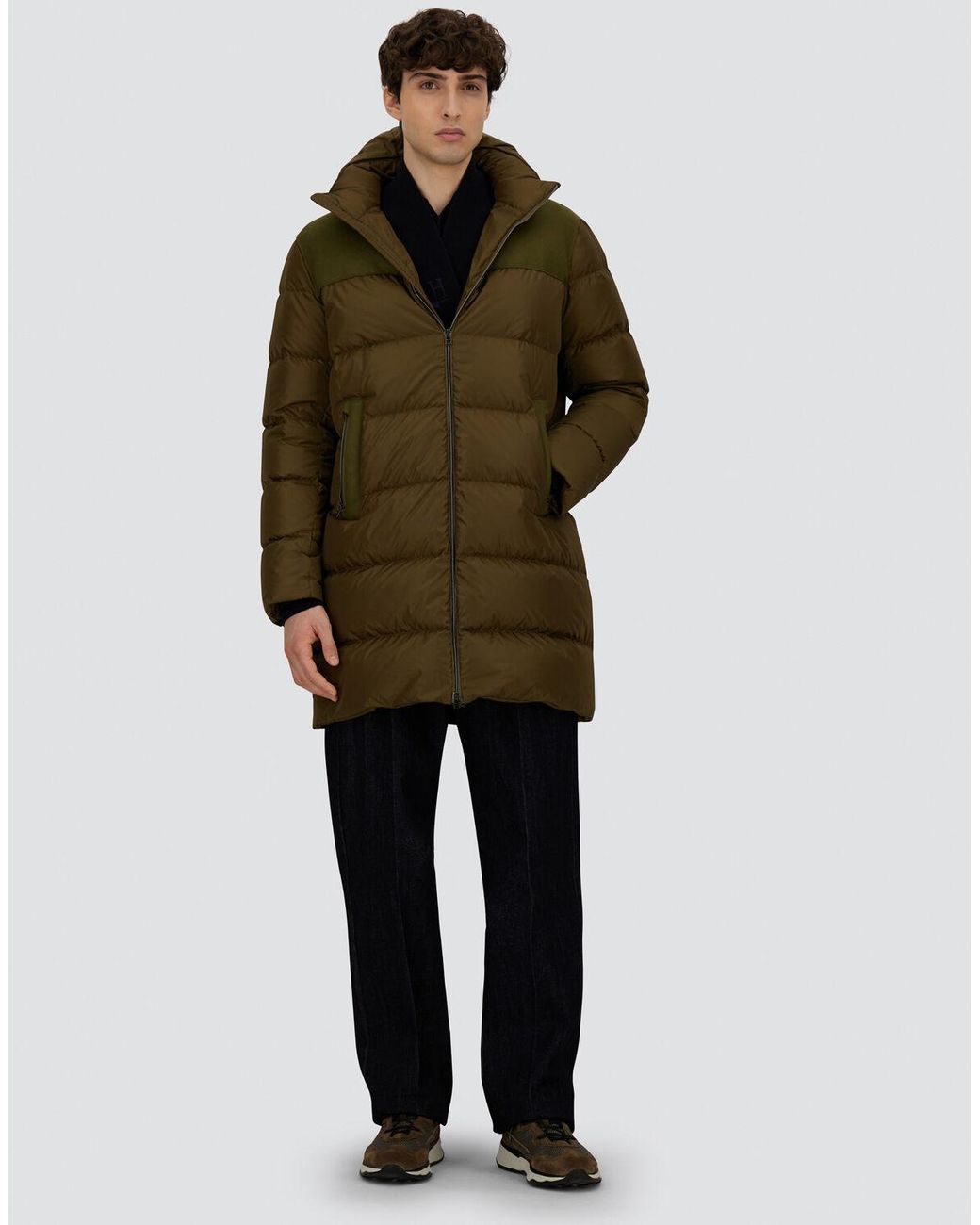 Herno Green Long Jacket for men