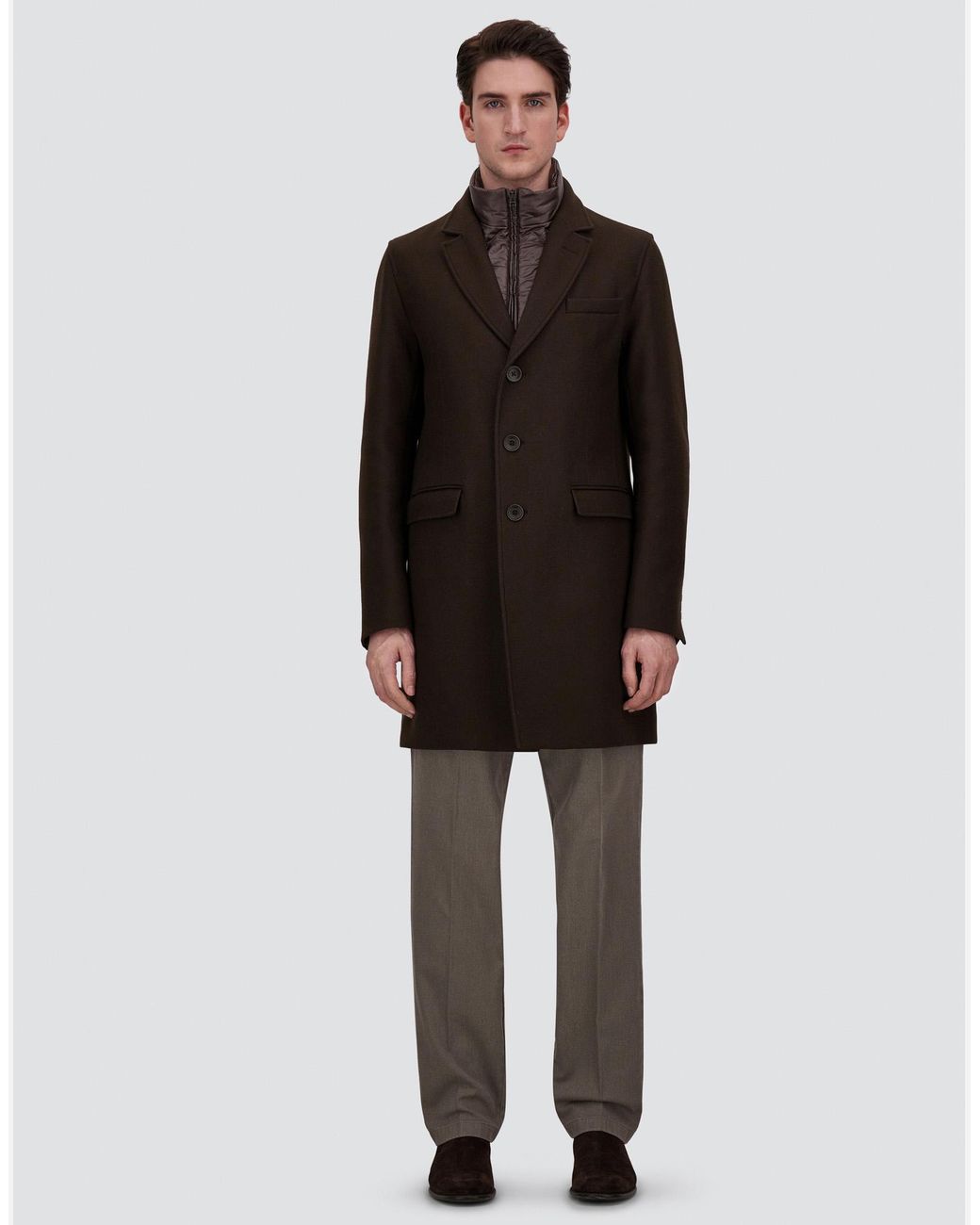 Herno Black Ecowool And Nylon Ultralight Coat for men