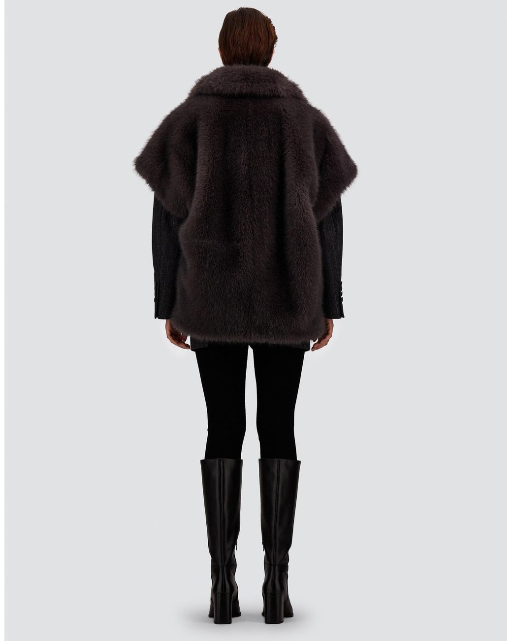 Herno Black Long-Pile Fur-Touch Vest