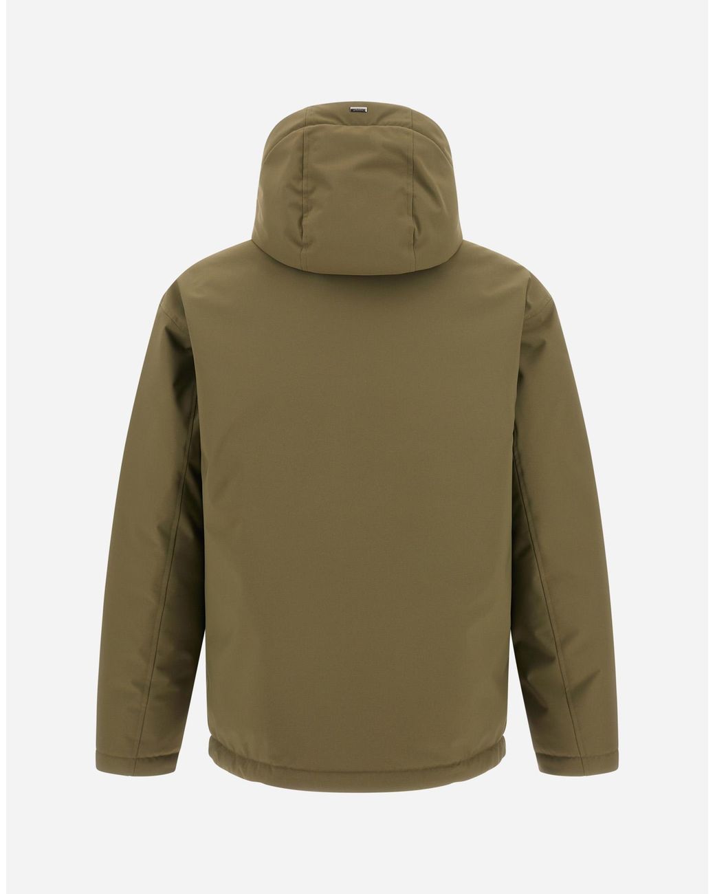 Herno Green Matte Twill And Gloss-Effect Nylon Jacket for men