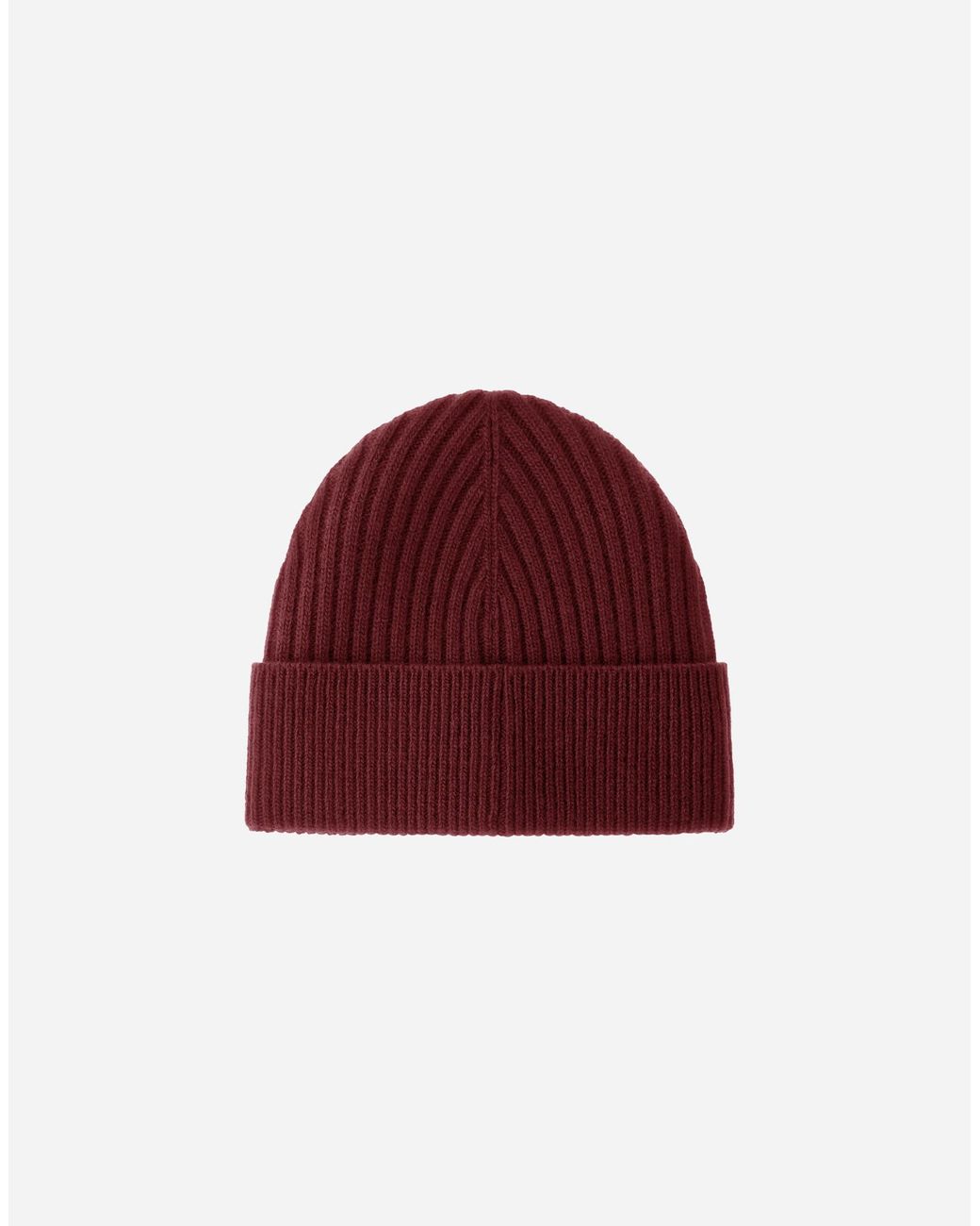 Herno Red Ribbed Wool Beanie for men