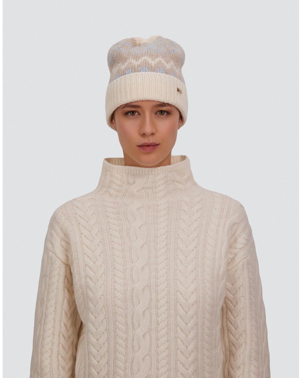 Herno Multicolor Mohair Beanie With Norwegian Motif