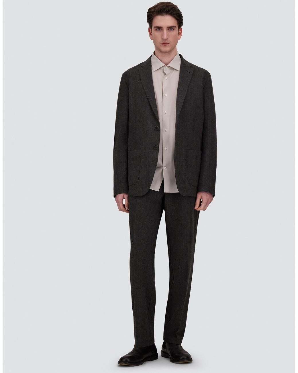 Herno Black Technical Fabric Blazer With Pinstripe Pattern for men
