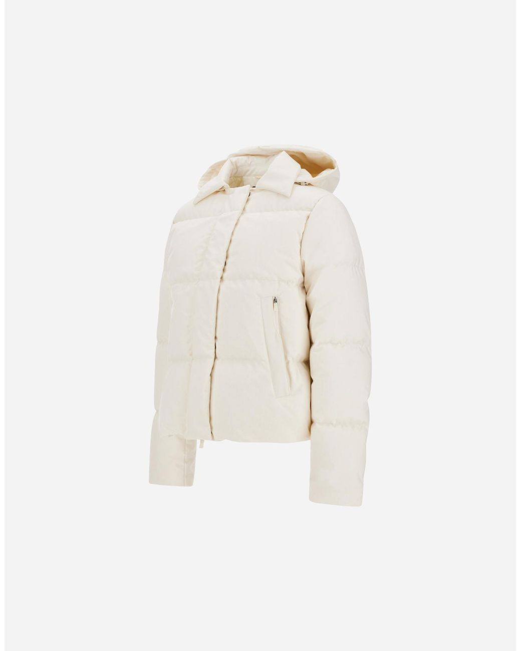 Herno White Flannel Jacket With Water-Repellent Coating