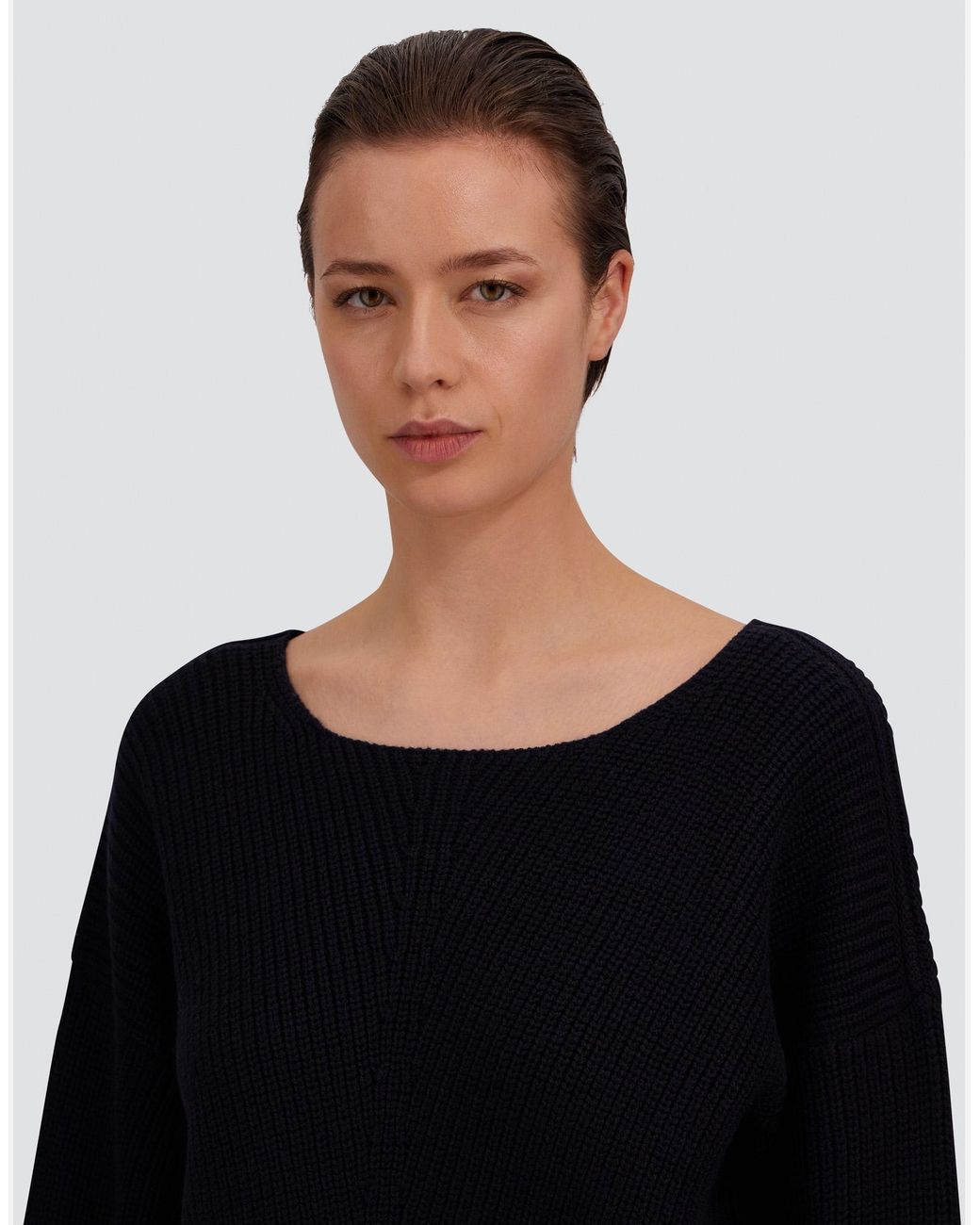 Herno Blue Wool Sweater With Raised Knit
