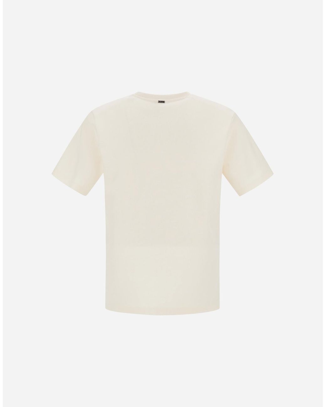 Herno White Cotton And Cashmere Double Piqué T-Shirt for men